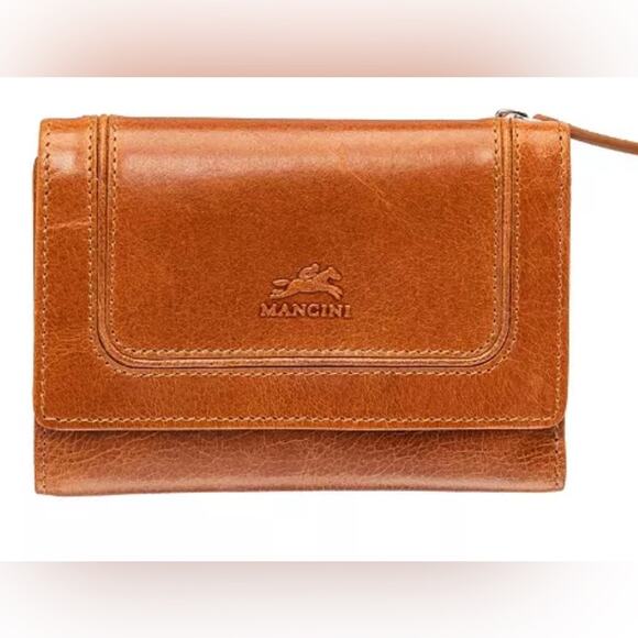 Mancini South Beach RFID Mini Leather Clutch Wallet with Dust Bag Gift - Picture 6 of 8